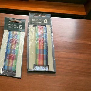 Lot of 2 The Card Connection Plaid Wired Ribbon 7/8" x 2 yd Each NEW